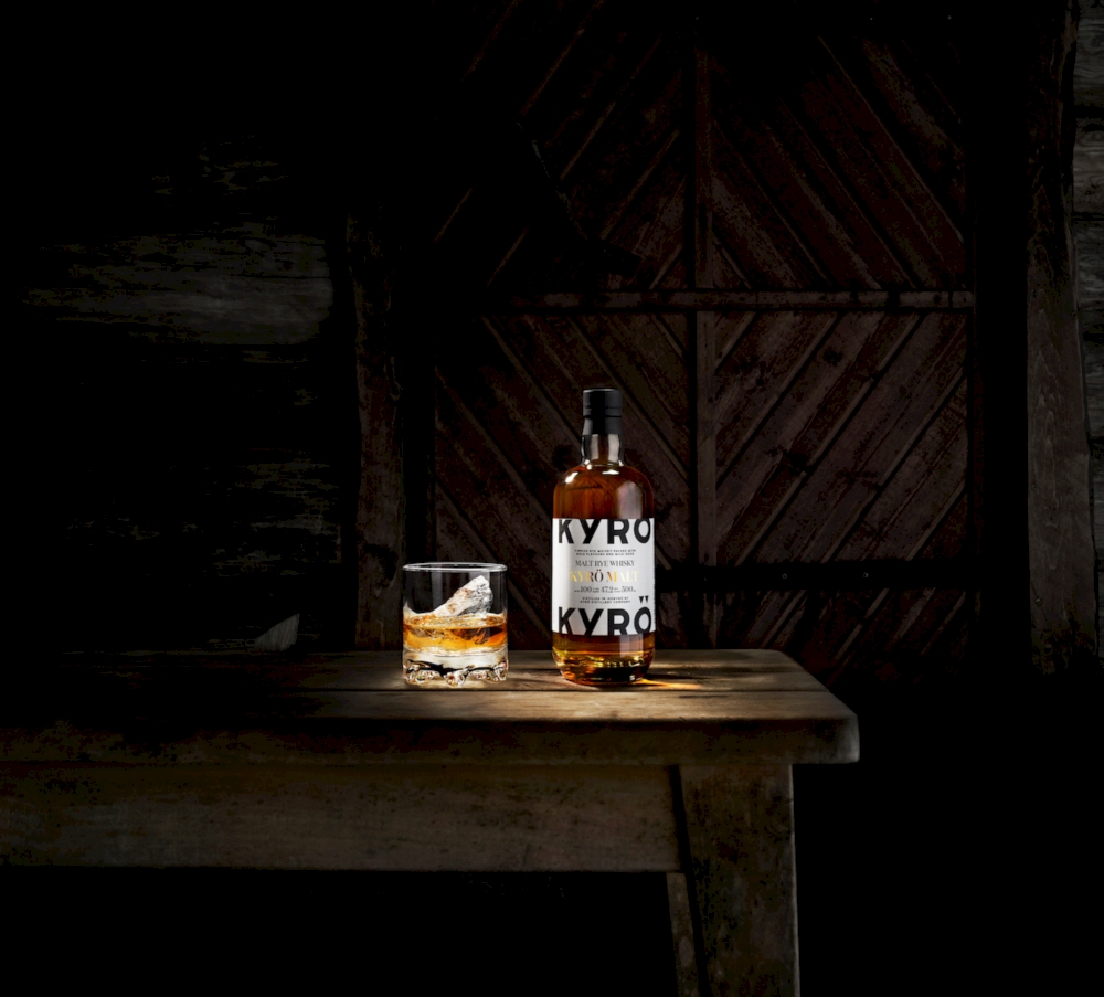 Kyrö whisky bottle Bottle series. Designed for Kyrö Distillery Company by Mikko Laakkonen.